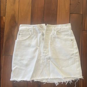 AGOLDE white denim skirt